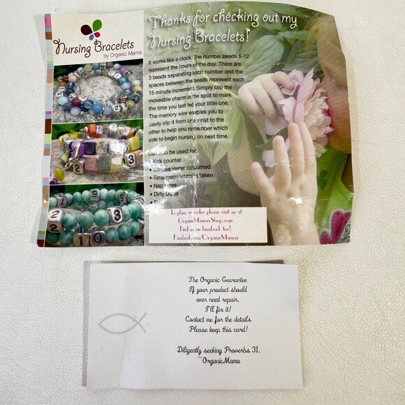 Nursing Bracelets by Organic MamaStone Beads Counting Time Keeping Memory Wire - Picture 9 of 9